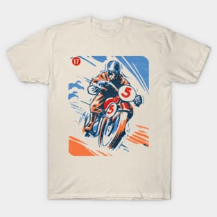 Racing Motorcycle / Cafe Racer / 1950s Retro Style T-Shirt